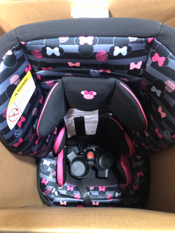 Photo 3 of Disney Baby Jive 2 in 1 Convertible Car Seat,Rear-Facing 5-40 pounds and Forward-Facing 22-65 pounds, Minnie Stripes