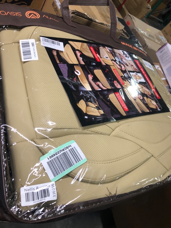 Photo 2 of OASIS AUTO Dodge Ram Accessories Seat Covers 2009-2025 Custom Fit Leather Truck Cover Protector Cushion 1500-2500-3500 Crew Double Super Extended Cab(Premium Full Set, Tan) FULL SET TAN