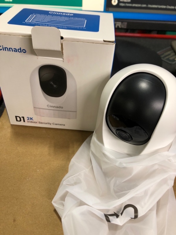 Photo 1 of Cinnado Security Camera Indoor-2K 360° WiFi Cameras for Home Security?Pet/Dog/Baby Camera with Phone app, 2-Way Audio, Night Vision, 24/7 SD Card Storage, Works with Alexa & Google Home (2.4Ghz only) 2K 1pack