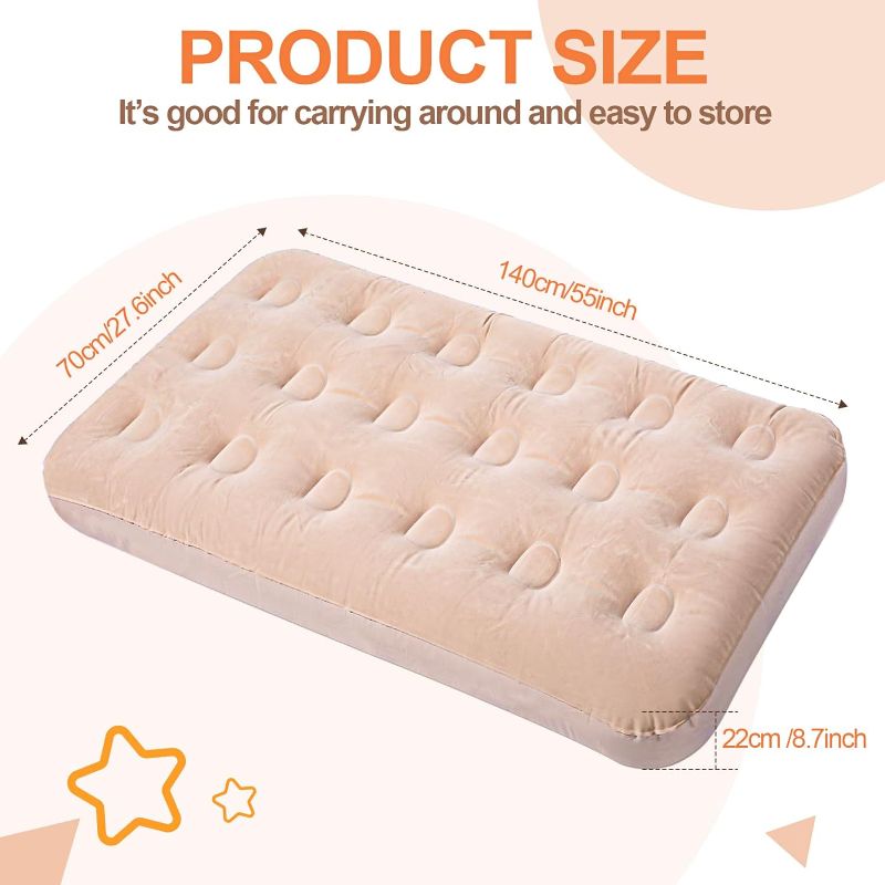 Photo 1 of ***USED*** Geetery Kids Air Mattress Toddler Inflatable Airbed 55x27.6x8.7 Inch Foldable Comfort Flocked Blow up Bed with Patch Kit Portable Air Mattresses Kid Home Travel Camping Party Sleepovers PINK
