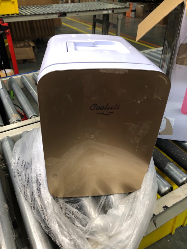 Photo 3 of **USED** Cooluli 20L Mini Fridge For Bedroom - Car, Office Desk & College Dorm Room - Glass Front & Digital Temperature Control - 12v Small Refrigerator for Food, Drinks, Skincare, Beauty & Breast Milk (White) 20 Liter White