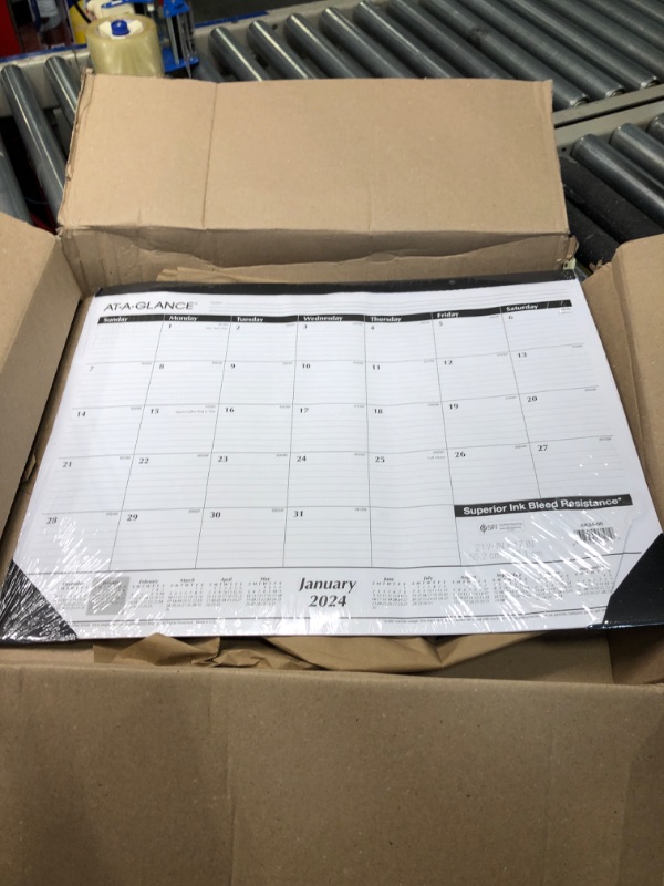 Photo 2 of AT-A-GLANCE 2024 Desk Calendar, Desk Pad, 21-3/4" x 17", Large, Ruled Blocks, Monthly (SK240024) 1 Count 2024 New Edition