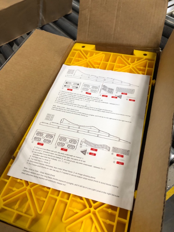 Photo 2 of GarfatolRv RV Leveling Blocks with Glow in The Dark Ramp Camper Leveling Blocks with Tire Saver Ramp RV Blocks for Leveling Rigs-10 Pack, Yellow Yellow + Fluorescent Green