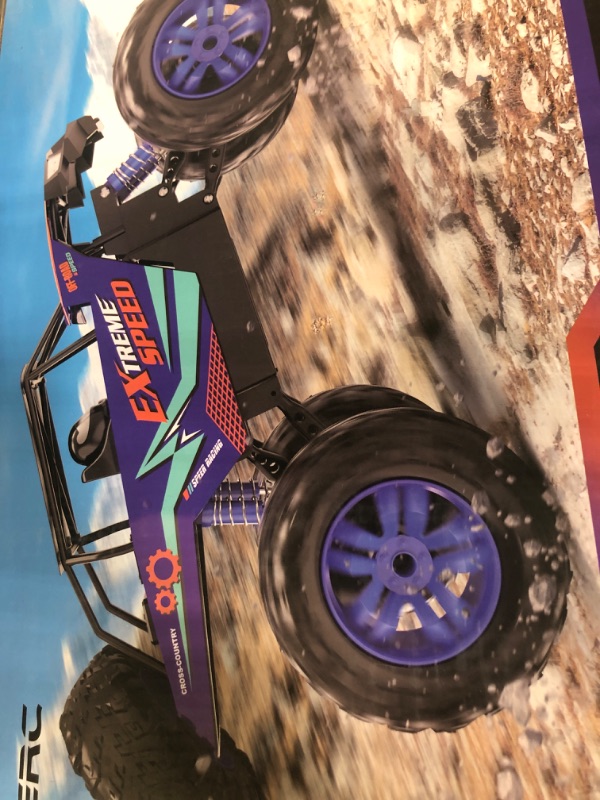 Photo 3 of DEERC DE60 Large 1:8 Scale Upgraded RC Cars Remote Control Car for Adults Boys,Off Road Monster Truck with Realistic Sound,2.4Ghz 4WD Rock Crawler Toy All Terrain Climbing,2 Batteries for 80 Min Play Classic Blue