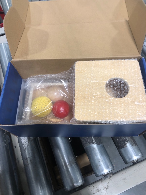 Photo 2 of Adena Montessori Full Size Object Permanence Box with Tray Three Balls (Wood, Plastic,Knitted), Montessori Toys for Babies Infant 6-12 Month 1 Year Old Toddlers Full Size - Textures