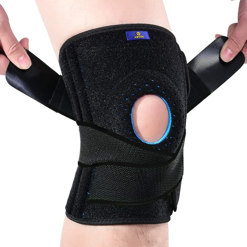 Photo 1 of ABYON Plus Size Knee Braces for Knee Pain with Side Stabilizers for Man Women.Relieves Meniscus Tear, ACL, LCL, MCL,Arthritis.Non Slip Adjustable Knee Support for Joint Pain Relief, Injury Recovery