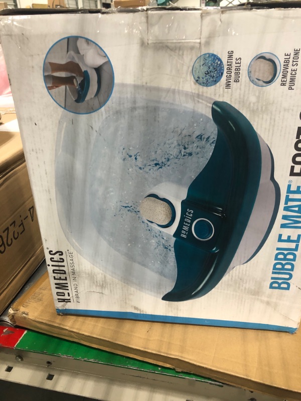 Photo 2 of HoMedics Bubble Mate Foot Spa, Toe Touch Controlled Foot Bath with Invigorating Bubbles and Splash Proof, Raised Massage nodes and Removable Pumice Stone