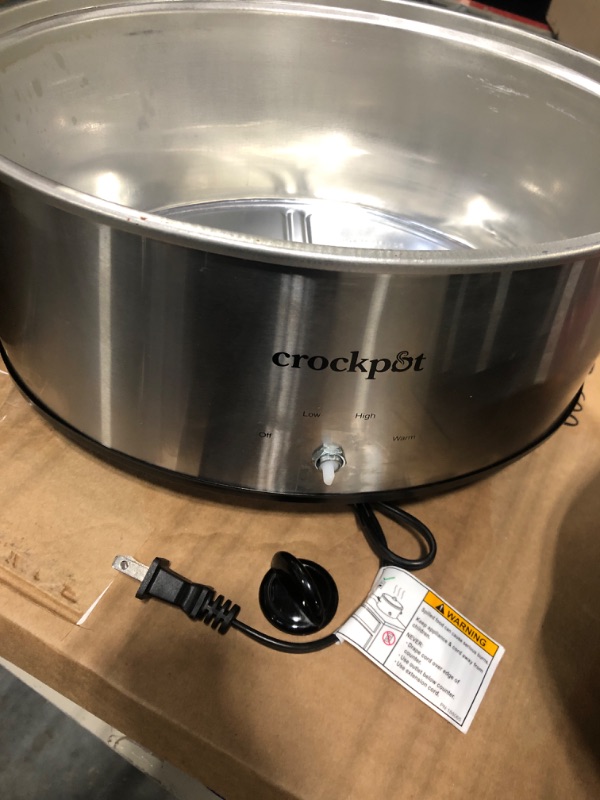Photo 5 of **USED** **NEEDS NEW KNOB** Crock-Pot 7-Quart Oval Manual Slow Cooker | Stainless Steel (SCV700-S-BR) Stainless 7 Qt Cooker