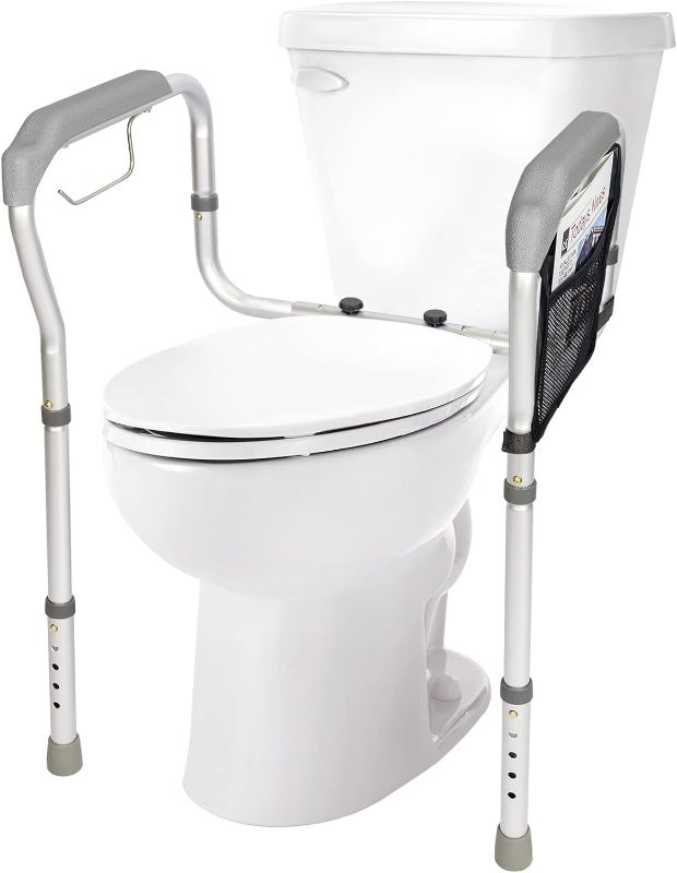 Photo 1 of 
Toilet Safety Rails for Elderly, HEPO Handicap Toilet Frame with Handles and Storage Bag, Adjustable Height and Width for Bathroom Toilet Seat, Safety...