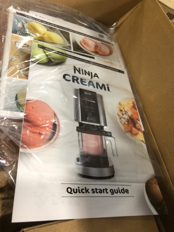 Photo 3 of Ninja NC301 CREAMi Ice Cream Maker, for Gelato, Mix-ins, Milkshakes, Sorbet, Smoothie Bowls & More, 7 One-Touch Programs, with (2) Pint Containers & Lids, Compact Size, Perfect for Kids, Silver Silver 7 Functions + (2) 16 oz. Pints