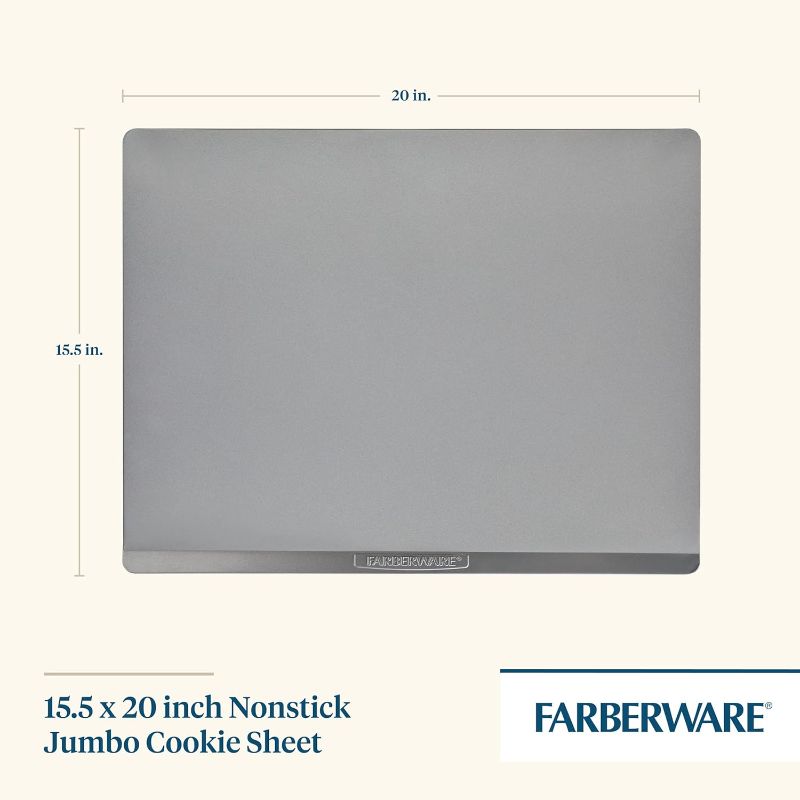 Photo 1 of 
Farberware Insulated Bakeware Nonstick Cookie Baking Sheet, 15.5" x 20", Light Gray
Size:15.5" x 20"
