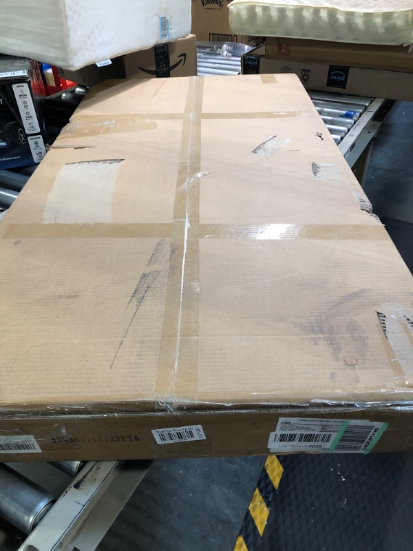 Photo 1 of HSH Industrial Coffee Table, Modern Minimalist Center Table, Wooden Rectangle Living Room Table for Small Space, Farmhouse Wood and Metal Tea Table for Home Bedroom Office, Light Grey Oak, 47 in Light Grey Oak 47 inch