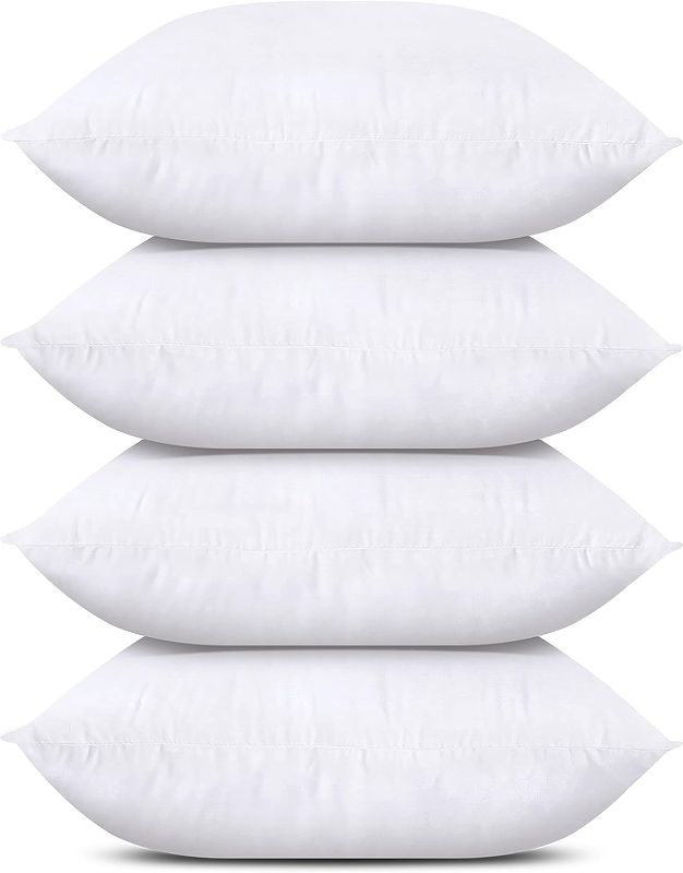 Photo 1 of  Utopia Bedding Throw Pillows (Set of 4, White), 17 x 17 Inches Pillows for Sofa, Bed and Couch Decorative Stuffer Pillows
