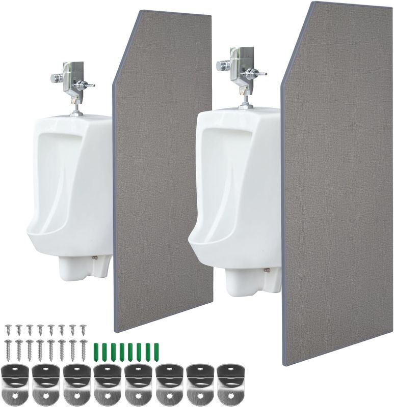 Photo 2 of Urinal Partition,2 PCS Wall-mounted Urinal Screen Toilet Partition,Men’s Urinal Privacy Screen Divider Partition for Hotel/Schools/Kindergartens/Shopping Malls/Public Places