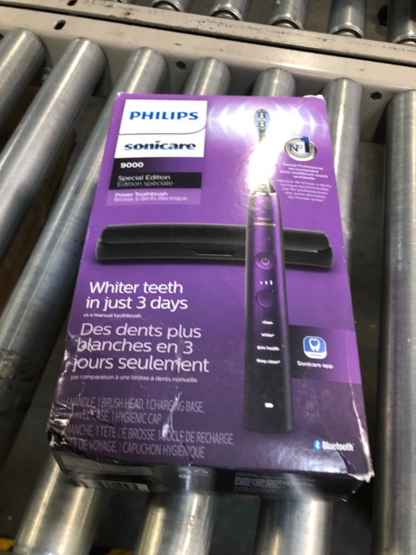 Photo 2 of *******NEEDS CHARGER ********* Philips Sonicare 9000 Special Edition Rechargeable Toothbrush, Black/Purple, HX9911/91
