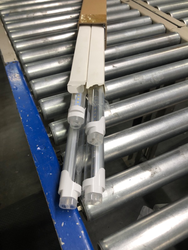 Photo 1 of 2FT LED Tube Light, T8 T10 Type B LED Light Bulb, 1120LM High Bright, 24 Inch F20T12 Fluorescent Replacement, Ballast Bypass, 8W(20W Equiv), 5000K Daylight, Double Ended Power, Clear Cover (4 Pack)