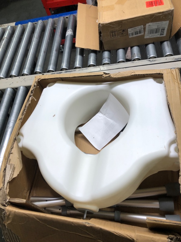 Photo 3 of Deewow Raised Toilet Seat, Elevated Toilet Seat Riser with Handle, Height Adjustable Legs, Support 300 lbs, Bathroom Assist Toilet Safety Frames for Seniors, Handicap, Fit Any Toilet
***Used, but in fair condition***