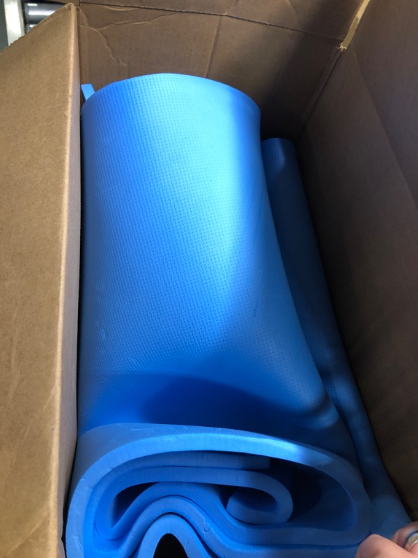 Photo 2 of **missing strap**Extra Thick Yoga Mat- Non Slip Comfort Foam, Durable Exercise Mat for Fitness BLUE