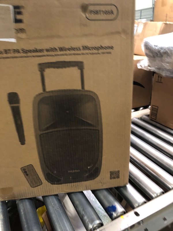 Photo 2 of ** missing cahrger ** Pyle 1000W Portable Bluetooth PA Speaker - 10'' Karaoke Speaker System with UHF Wireless Microphone, Remote Control & Built-in Rechargeable Battery, MP3/USB/SD, LED Battery Indicator Lights - PSBT105A