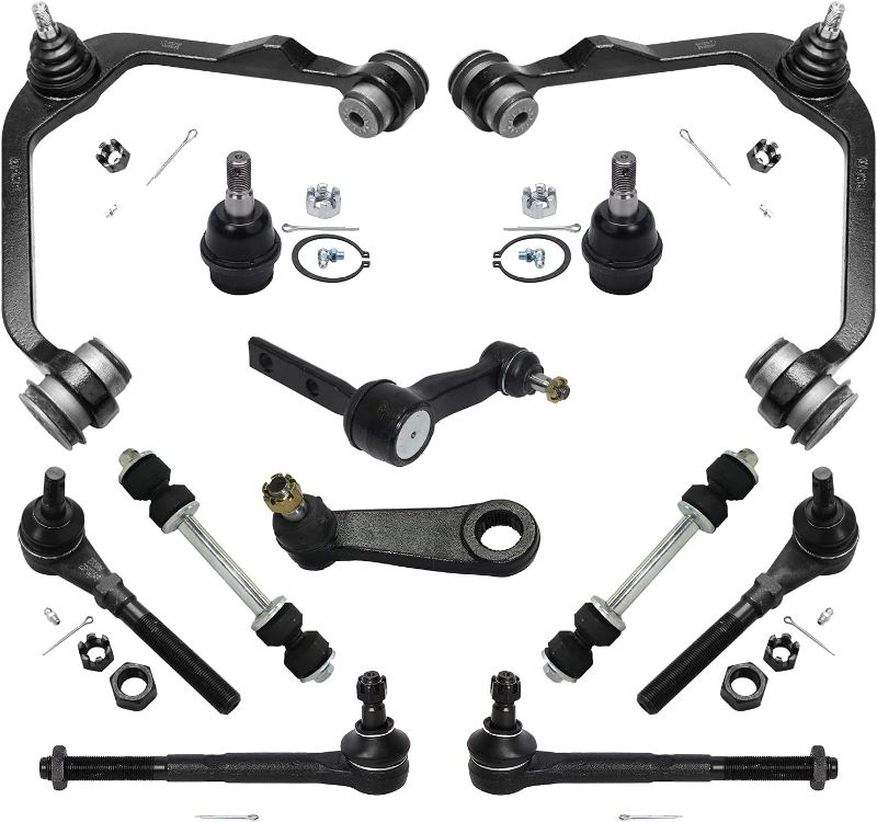 Photo 1 of Detroit Axle - 2WD Front Upper Control Arms w/Ball Joints + Sway Bars + Tie Rods + Pitman Idler Arms Replacement for Ford Expedition F-150 F-250 Lincoln Navigator - 12pc Set