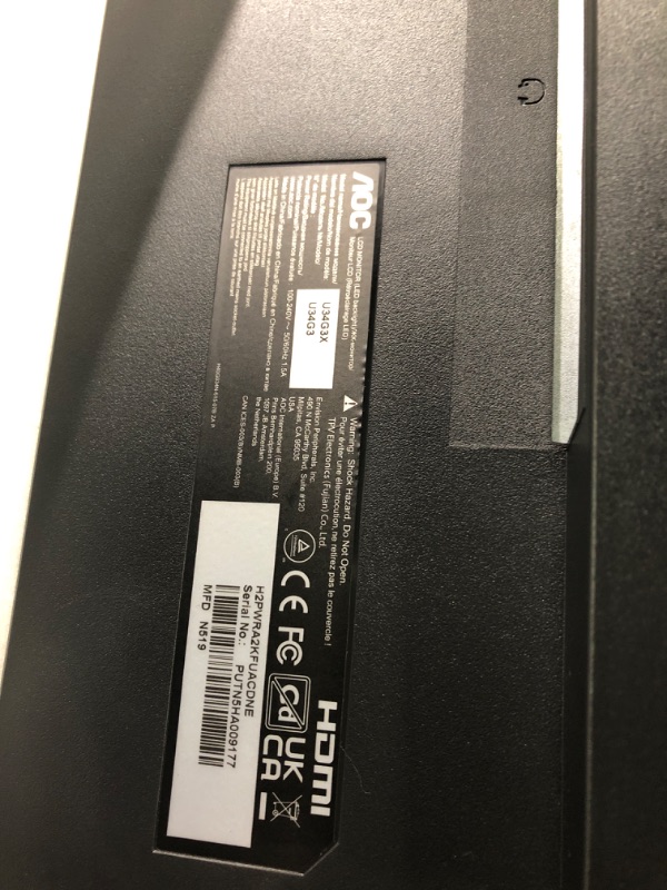 Photo 1 of  
AOC CU34G3S 34" Frameless Curved Ultrawide Gaming Monitor, WQHD 3440 x1440, 165Hz 1ms, FreeSync Premium, Height Adjustable, 3-Year Zero-Bright-dot, Black