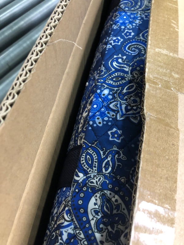 Photo 1 of American Mahjong Game Set,Blue Paisley Carrying Bag,166 Premium White Tiles,4 All-in-One Color Rack/Pushers,100 Chips,1 Wind Indicator,Western Mahjongg Set,Complete Ma Jong Set with English Manual