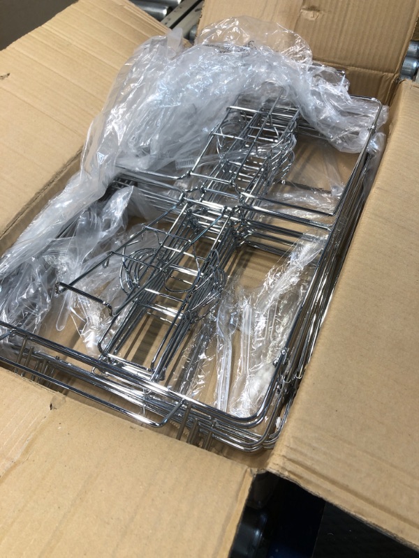 Photo 3 of **USED ** POSSIBLE MISSING PARTS*** 32 Pieces Buffet Wire Rack Folding Chafing Stand Collapsible Buffet Rack with Plastic Tongs, Forks and Spoons for Catering Pan Food Dish Serving Tray Home Party Supply (Silver)