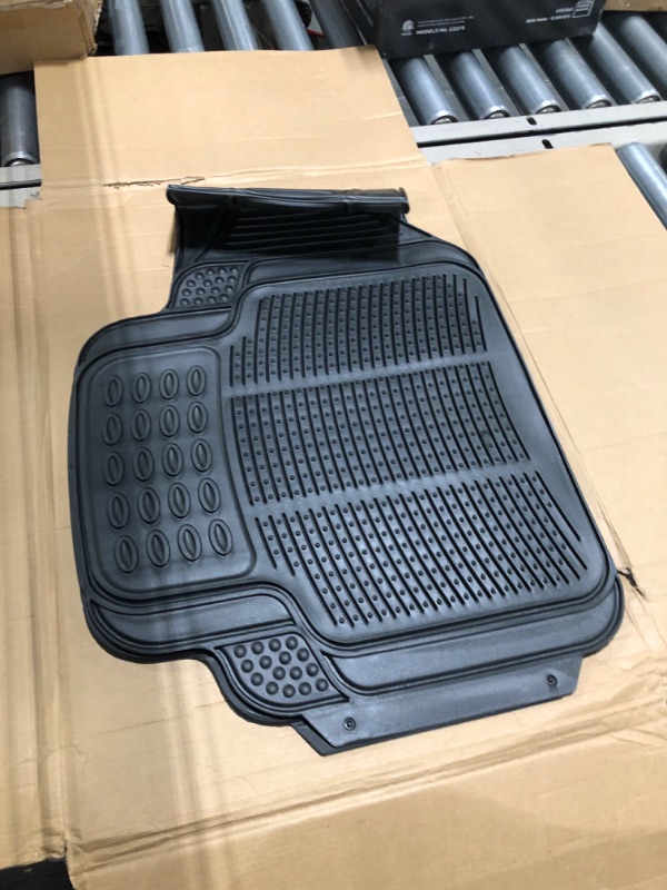 Photo 3 of FH Group F11306BLACKREAR Universal Fit Trimmable Non-Slip Vinyl Black Automotive Floor Mats fits most Cars, SUVs, and Trucks - Rear Set Black - Rear
