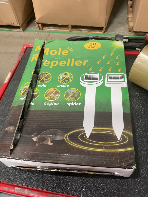 Photo 1 of 10pk Solar Upgrade Mole Repellent for Lawns Gopher Repellent Ultrasonic Powered Mole Repellent Deterrent Snake Repeller Mole Repellent Outdoor Lawns Garden Yard All Pests Stakes Chaser Sonic Spikes