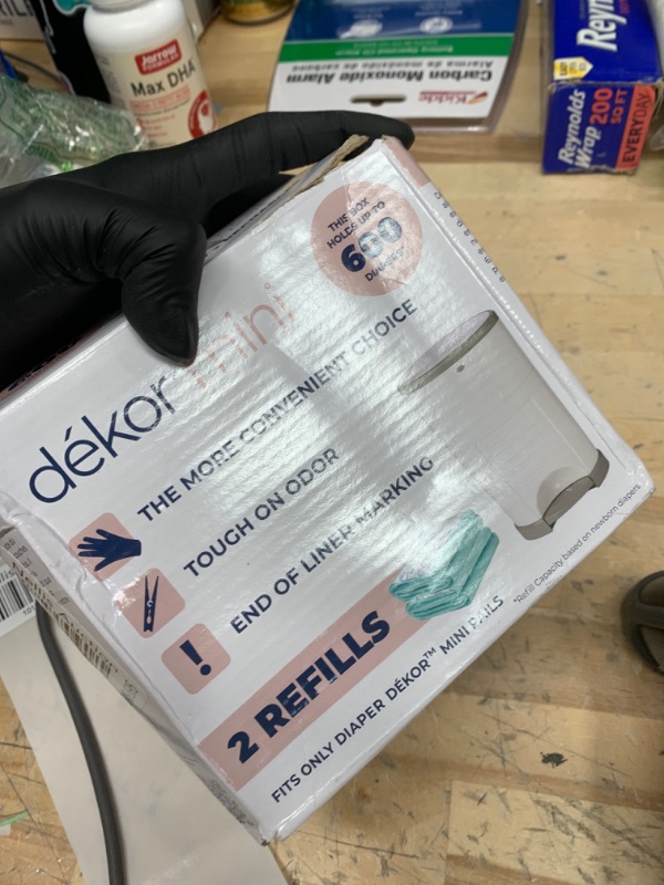Photo 1 of Diaper Dekor Mini Diaper Pail Refills | 2 Count | Most Economical Refill System | Quick & Easy to Replace | No Preset Bag Size Use Only What You Need | Exclusive End-of-Liner Marking