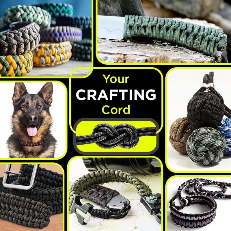 Photo 3 of 1000Ib Paracord Rope - 100ft / 200ft / 500ft / 1000ft 4mm,12 Strand Parachute Spool Cord,para Cord Lanyard for Camping,Hammock,Clothsline,Hiking,Fishing,Survival braceletand Survival
