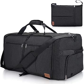 Photo 1 of 100L Travel Duffle Bag for Men, Urtala 32” Large Duffle Bag for Traveling with Shoe Compartment, Foldable Travel Duffel Bag Weekender Bag Gym Bag for Men Women Waterproof & Tear Resistant (Black)
