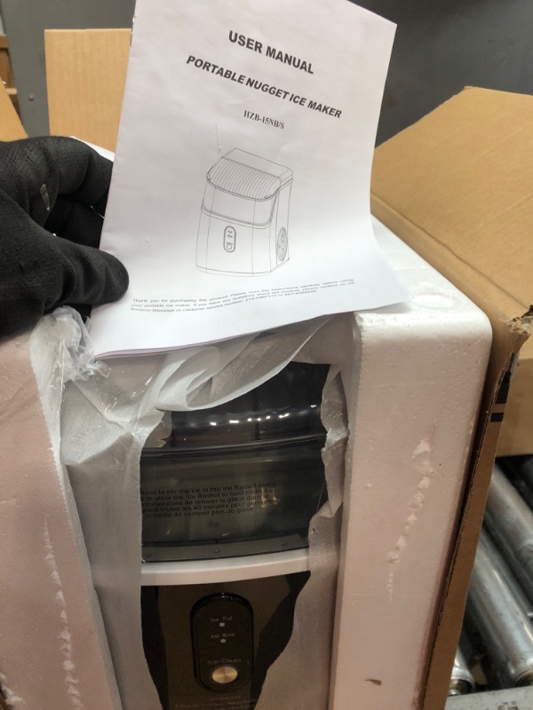 Photo 1 of Nugget Ice Maker Countertop, Portable Crushed Pellet Ice Machine, Soft Pebble Ice Cubes in 6 Mins, 35Lbs/24H, Self Cleaning Sonic Ice Makers with One-Click Operation for Home Bar Camping RV