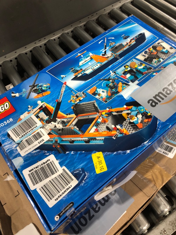 Photo 2 of LEGO City Arctic Explorer Ship 60368 Building Toy Set, Fun Toy Gift for 7 Year Old Boys and Girls, with a Floatable Boat, Helicopter, Dinghy, ROV Sub, Viking Shipwreck, 7 Minifigures and an Orca