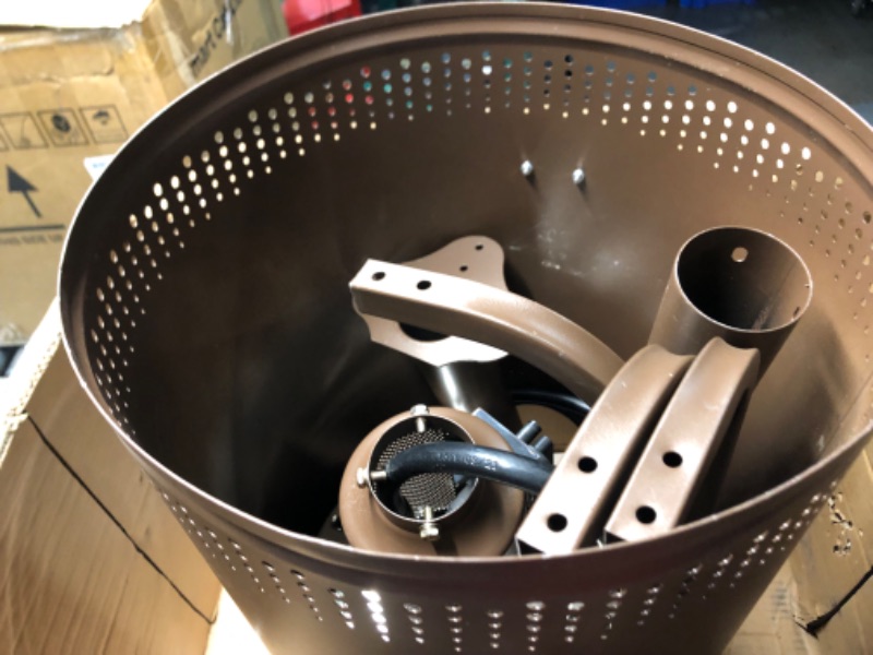 Photo 1 of ***USED - DAMAGED - MISSING PARTS - SEE COMMENTS***
EAST OAK 48,000 BTU Patio Heater for Outdoor Use With Round Table Design, Double-Layer Stainless Steel Burner and Wheels, Outdoor Patio Heater for Home and Commercial, Bronze, 31.9" x 31.9" x 86.6"