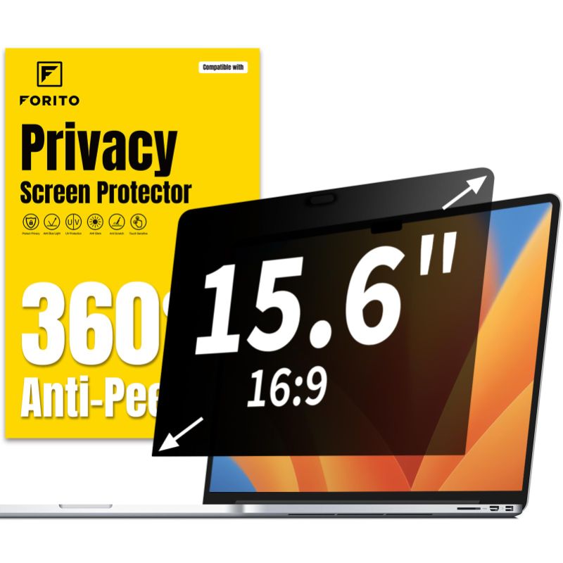 Photo 1 of  FORITO 15.6 Inch Laptop Privacy Screen Protector, 360° Anti Peeping and Anti Glare Laptop Privacy Shield Compatible with 15.6" HP/Lenovo/Dell/Acer/ASUS/Thinkpad with 16:9 Aspect Ratio