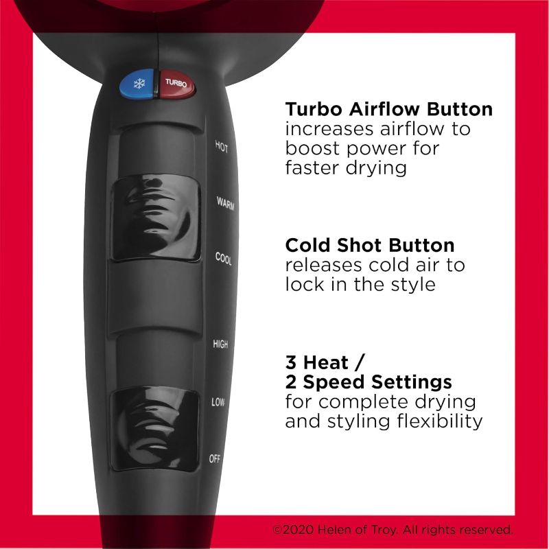 Photo 2 of 
Roll over image to zoom in
REVLON Turbo Hair Dryer with Advanced Ionic Technology, Ceramic Coating | Turbo Heat and Cold Shot Features, 1875 Watts for Fast Drying and Shine (Silver)