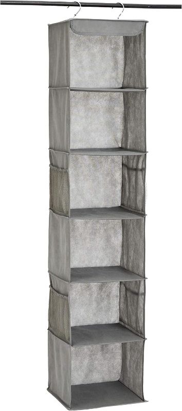 Photo 1 of AmazonBasics 6-Tier Hanging Closet Shelf Organizer With Pockets