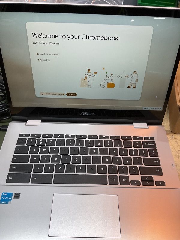 Photo 9 of ASUS Chromebook Flip CX1 Convertible Laptop, 14" FHD NanoEdge 360-degree Touchscreen, Intel Celeron N6000 4-Core Processor, 128GB eMMC Storage, 8GB RAM, ChromeOS, Transparent Silver, CX1400FKA-AS88F