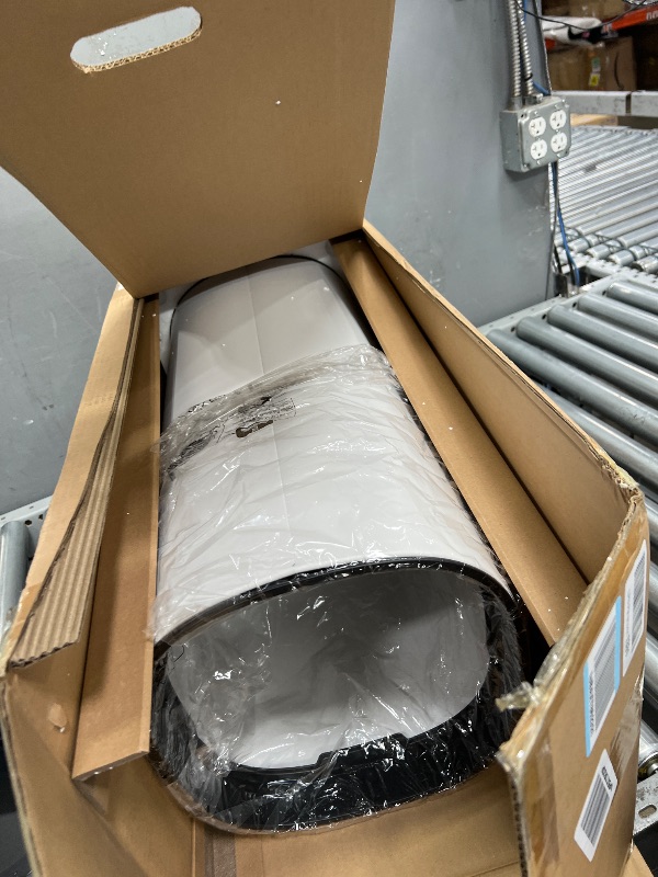 Photo 1 of SONGMICS Motion Sensor Trash Can, 13 Gallon Automatic Kitchen Garbage Can, Multi-Colored Indicator Lights, Ozone Odor Control, Stay-Open Lid, Tall, Stainless Steel, White ULTB620W50