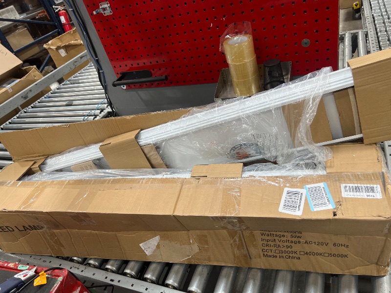 Photo 1 of FAITHSAIL Dimmable 4FT LED Wraparound Light, 3 Color Temperature 3000K/4000K/5000K CCT 50W 5500LM 4 Foot Kitchen LED Light Fixture, Flush Mount 48 Inch Linear Ceiling Lighting Fixture, 4 Pack