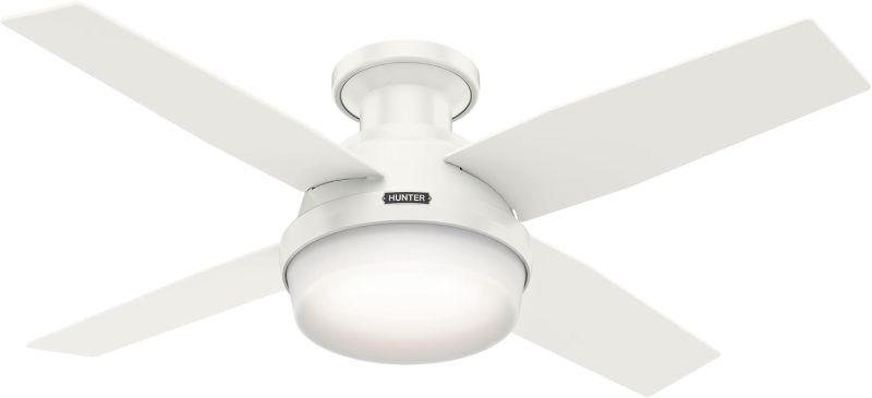 Photo 1 of ***STOCK PHOTO FOR REFERENCE ONLY - LIKELY MISSING PARTS - SEE PICTURES***
Hunter Fan Dempsey Low Profile Ceiling Fans with Lights and Remote, Flush Mount Ceiling Fan with Lights, Metal, Fresh White, 44 Inch LED