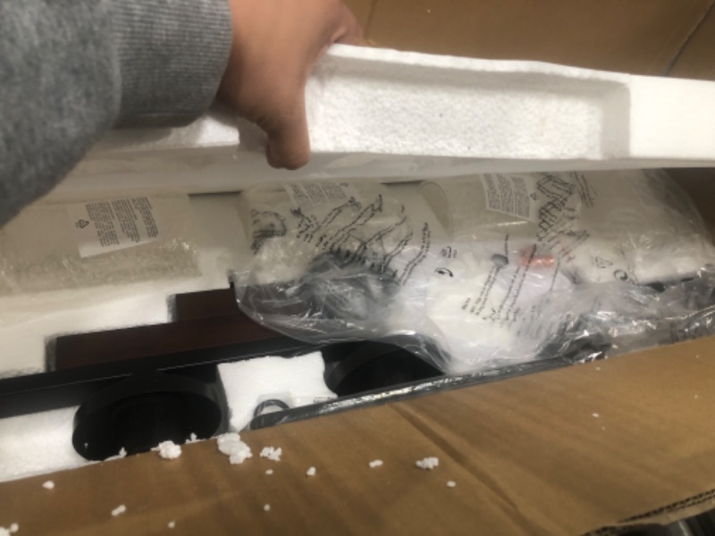 Photo 1 of Dining Room Light Fixture/Chandelier Over Table,5-Light Kitchen Island Lighting Hanging for Farmhouse Linear Chandeliers Matte Black Rustic Wood Ceiling Pendant Light Fixtures with Clear Glass Shade