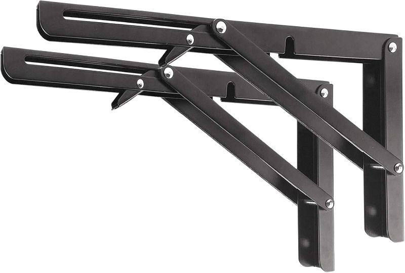 Photo 1 of 
Folding Shelf Brackets - Heavy Duty Metal Collapsible Shelf Bracket for Bench Table, Shelf Hinge Wall Mounted Space Saving DIY Bracket, Max Load: 150 lb 2...