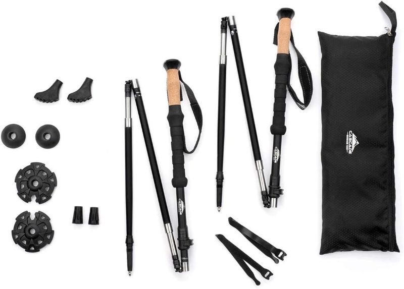 Photo 1 of ***(MISSING PARTS/ SEE NOTES) ***
Cascade Mountain Tech Trekking Poles - Carbon Fiber Folding Walking Sticks with Quick Adjustable Locks, Black (Set of 2)