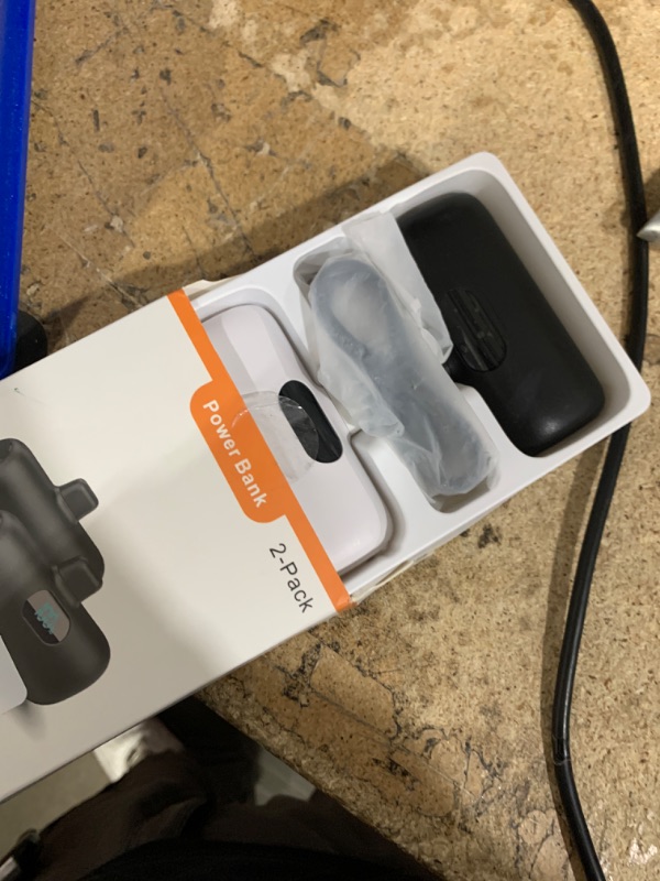 Photo 1 of [2 Pack]Mini Portable Charger 5000mAh,Ultra-Compact 15W PD Fast Charging Power Bank,LCD Display Cute Battery Pack Backup Charger Compatible with iPhone 14/14 Pro Max/13/13 Pro/12/XR/8/7/6-Black+White A-Black+White