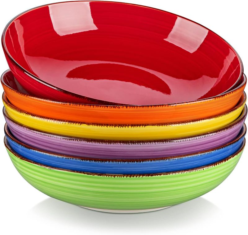 Photo 1 of **BOWLS NOT PLATES ****vancasso Bonita Dinner Plates, 10.5 Inch Ceramic bow;ls  Microwave, Oven and Dishwasher Safe Plates Set of 6 - Assorted Colors
