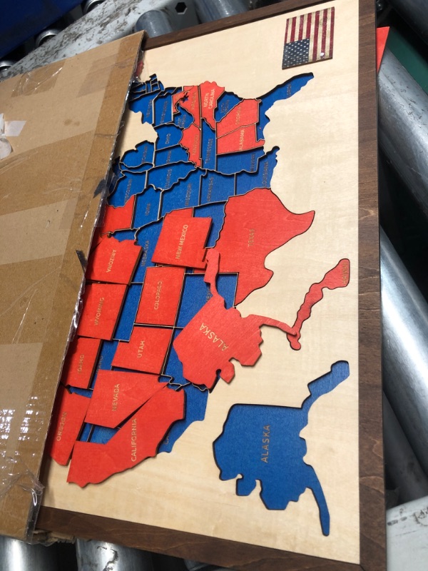 Photo 2 of 3D Wooden United States 2024 Electoral College Results Map, 11x17in American President Map, Donald Trump Gifts for Men Women, Great Republican Gifts for Fathers Friends Family, Trump Gifts 45 47