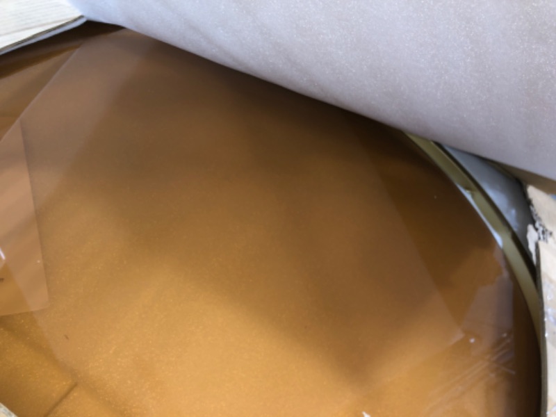 Photo 1 of Decorique Home Modern Glass Coffee Table, Round Table for Living Room, D31''×H17'', Clear Table Legs Structure & Brown Glass Top