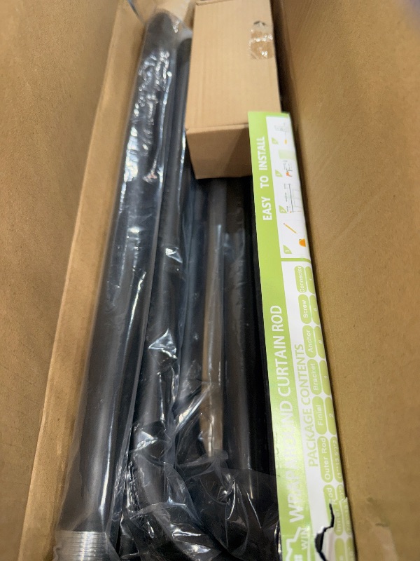 Photo 1 of Black Wrap Around Curtain Rods,Black Curtain Rods for windows 48 to 84 inch(4-7Ft),Adjustable Blackout Curtain Rod,1”Diameter Room Darkening Drapery Rods,Window Curtains Rod 48-90",Matte Black